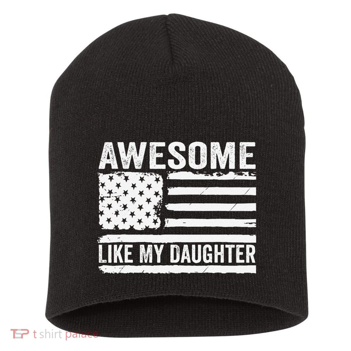 Awesome Like My Daughter Funny Fathers Day Daddy Daughter Short Acrylic Beanie