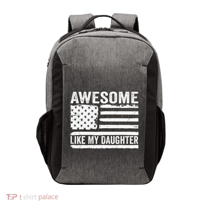 Awesome Like My Daughter Funny Fathers Day Daddy Daughter Vector Backpack