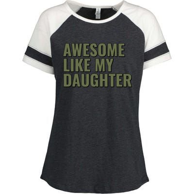 Awesome Like My Daughter Funny Father's Day for Dad Papa Enza Ladies Jersey Colorblock Tee