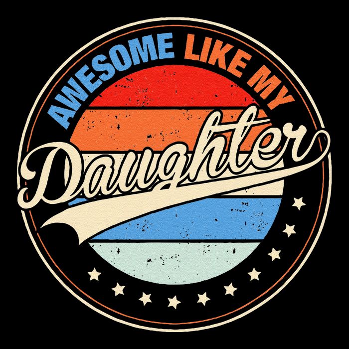 Awesome Like My Daughter Retro Funny FatherS Day Drawstring Bag