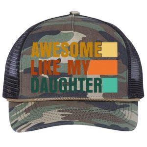 Awesome Like My Daughter Man Funny Fathers Day Dad Retro Rope Trucker Hat Cap