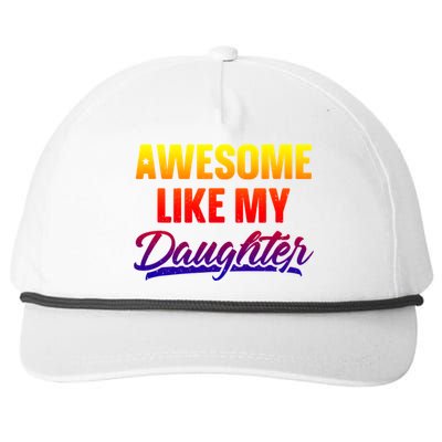 Awesome Like My Daughter Gift Funny Father's Day Cute Gift Snapback Five-Panel Rope Hat