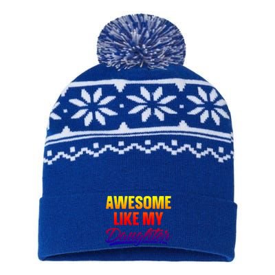 Awesome Like My Daughter Gift Funny Father's Day Cute Gift USA-Made Snowflake Beanie