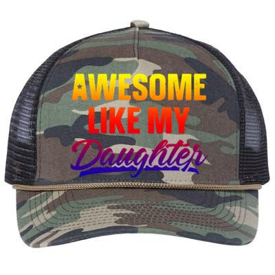 Awesome Like My Daughter Gift Funny Father's Day Cute Gift Retro Rope Trucker Hat Cap