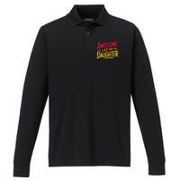 Awesome Like My Daughter Funny Fathers Day Awesome Dad Performance Long Sleeve Polo