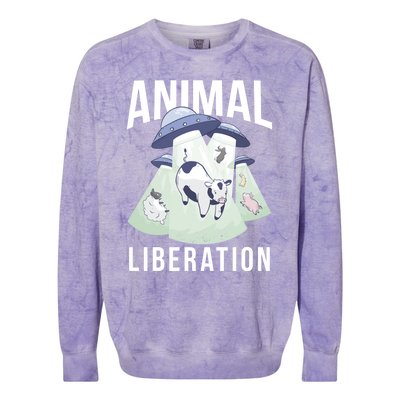 Animal Liberation Meaningful Gift Colorblast Crewneck Sweatshirt