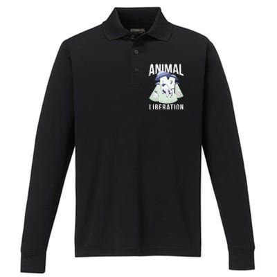 Animal Liberation Meaningful Gift Performance Long Sleeve Polo