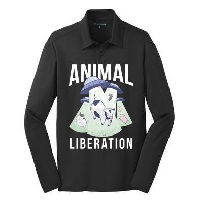 Animal Liberation Meaningful Gift Silk Touch Performance Long Sleeve Polo