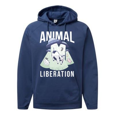 Animal Liberation Meaningful Gift Performance Fleece Hoodie