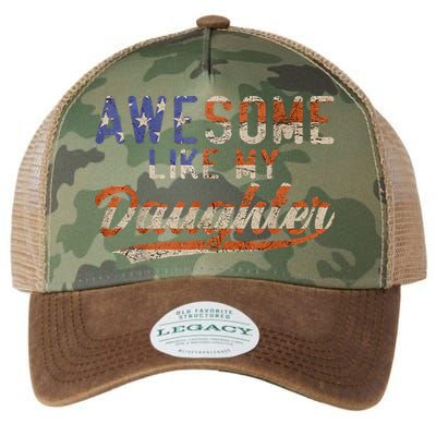 Awesome Like My Daughter Retro Men Funny Dad Fathers Day Dad Legacy Tie Dye Trucker Hat