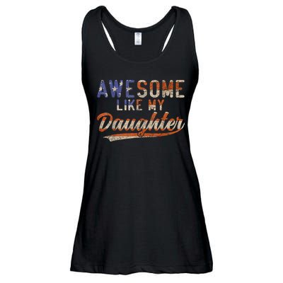 Awesome Like My Daughter Retro Men Funny Dad Fathers Day Dad Ladies Essential Flowy Tank