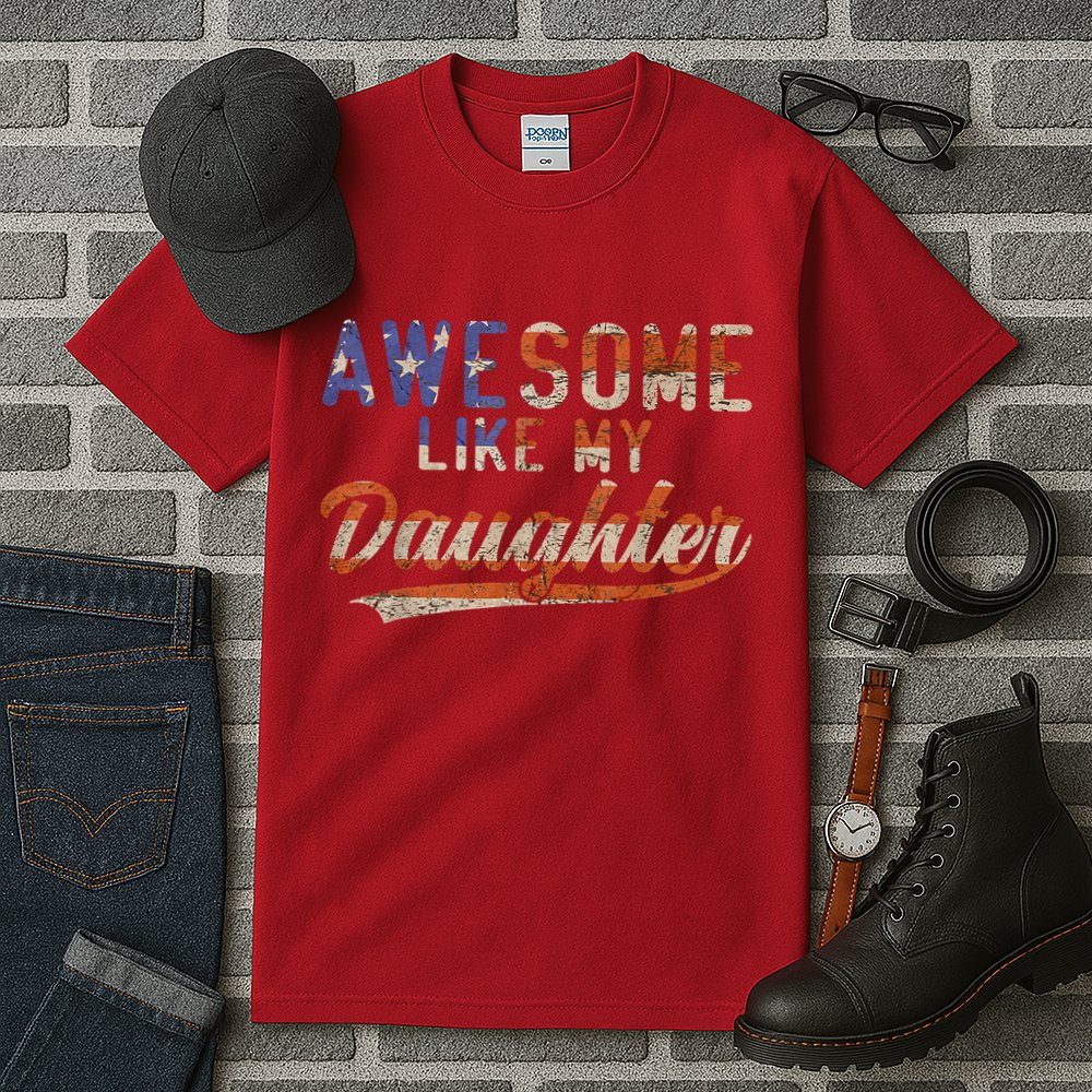 Awesome Like My Daughter Retro Men Funny Dad Fathers Day Dad Tall T-Shirt