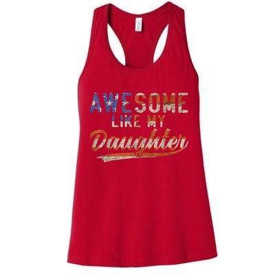 Awesome Like My Daughter Retro Men Funny Dad Fathers Day Dad Womens Tank Top