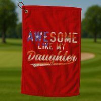 Awesome Like My Daughter Retro Men Funny Dad Fathers Day Dad Golf Towel