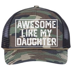 Awesome Like My Daughter Gifts Man Funny Fathers Day Dad Retro Rope Trucker Hat Cap