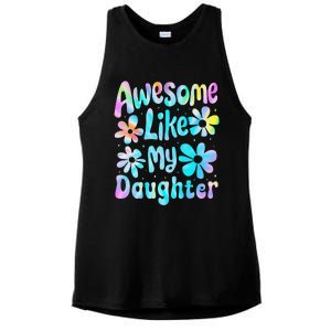 Awesome Like My Daughter Mommy Groovy Graphic MotherS Day Ladies PosiCharge Tri-Blend Wicking Tank