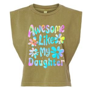 Awesome Like My Daughter Mommy Groovy Graphic MotherS Day Garment-Dyed Women's Muscle Tee