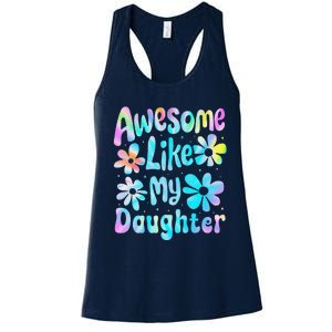 Awesome Like My Daughter Mommy Groovy Graphic MotherS Day Women's Racerback Tank