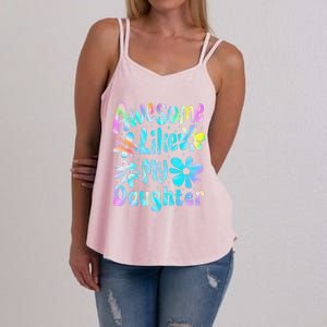 Awesome Like My Daughter Mommy Groovy Graphic MotherS Day Women's Strappy Tank