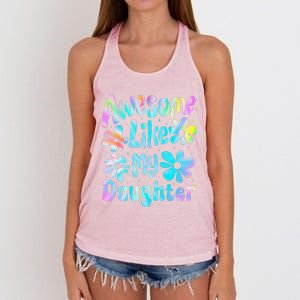 Awesome Like My Daughter Mommy Groovy Graphic MotherS Day Women's Knotted Racerback Tank