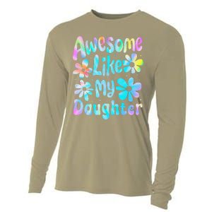 Awesome Like My Daughter Mommy Groovy Graphic MotherS Day Cooling Performance Long Sleeve Crew