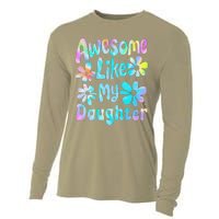 Awesome Like My Daughter Mommy Groovy Graphic MotherS Day Cooling Performance Long Sleeve Crew