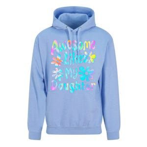 Awesome Like My Daughter Mommy Groovy Graphic MotherS Day Unisex Surf Hoodie