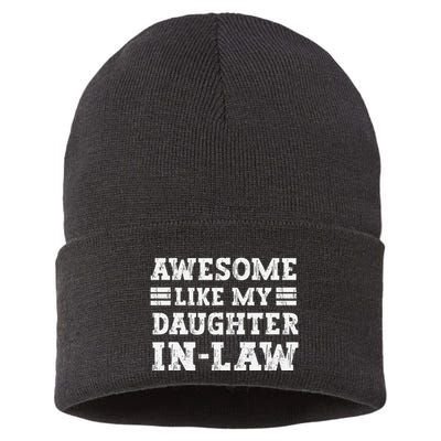 Awesome Like My Daughter In Law FatherS Day From Daughter Sustainable Knit Beanie