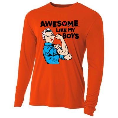 Awesome Like My Funny Mom Gift For Cool Mother Gift Cooling Performance Long Sleeve Crew