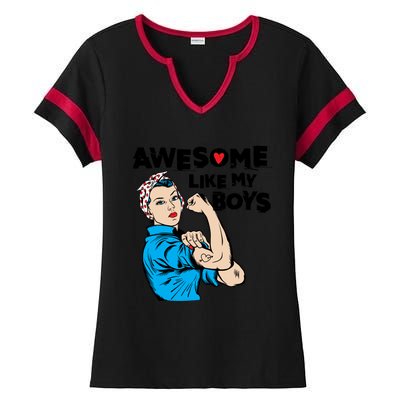 Awesome Like My Funny Mom Gift For Cool Mother Gift Ladies Halftime Notch Neck Tee