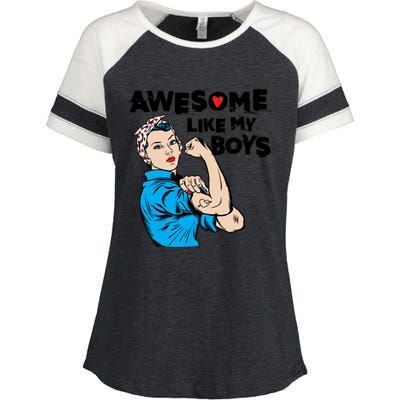 Awesome Like My Funny Mom Gift For Cool Mother Gift Enza Ladies Jersey Colorblock Tee