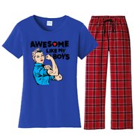 Awesome Like My Funny Mom Gift For Cool Mother Gift Women's Flannel Pajama Set