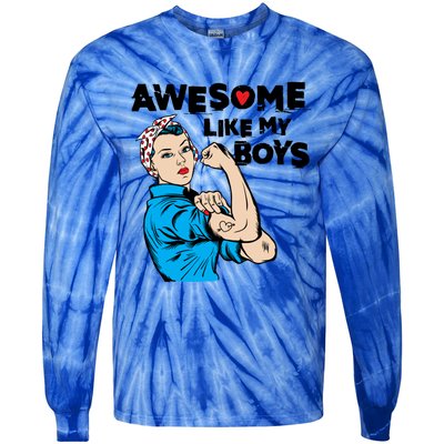 Awesome Like My Funny Mom Gift For Cool Mother Gift Tie-Dye Long Sleeve Shirt