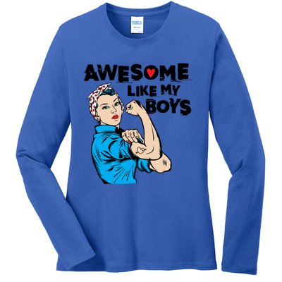 Awesome Like My Funny Mom Gift For Cool Mother Gift Ladies Long Sleeve Shirt