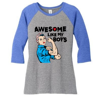 Awesome Like My Funny Mom Gift For Cool Mother Gift Women's Tri-Blend 3/4-Sleeve Raglan Shirt