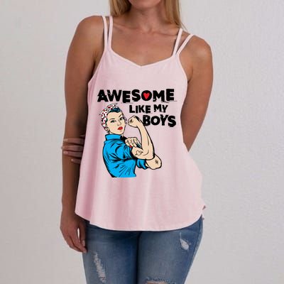 Awesome Like My Funny Mom Gift For Cool Mother Gift Women's Strappy Tank