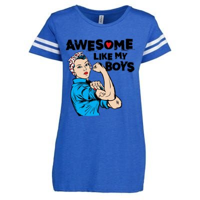 Awesome Like My Funny Mom Gift For Cool Mother Gift Enza Ladies Jersey Football T-Shirt