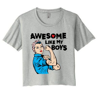 Awesome Like My Funny Mom Gift For Cool Mother Gift Women's Crop Top Tee