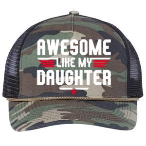 Awesome Like My Daughter Funny Dad Birthday Fathers Day Gift Retro Rope Trucker Hat Cap