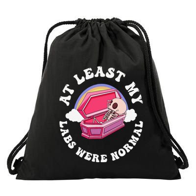 At Least My Labs Were Normal Quote Drawstring Bag