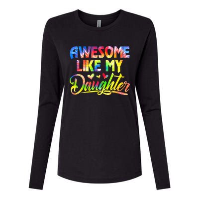 Awesome Like My Daughter Funny Gift Fathers Day Dad Womens Cotton Relaxed Long Sleeve T-Shirt