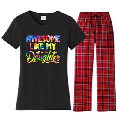 Awesome Like My Daughter Funny Gift Fathers Day Dad Women's Flannel Pajama Set