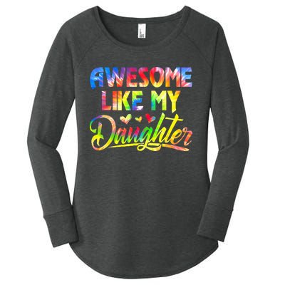 Awesome Like My Daughter Funny Gift Fathers Day Dad Women's Perfect Tri Tunic Long Sleeve Shirt