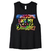 Awesome Like My Daughter Funny Gift Fathers Day Dad Women's Racerback Cropped Tank