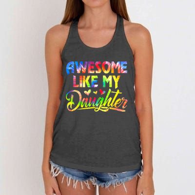 Awesome Like My Daughter Funny Gift Fathers Day Dad Women's Knotted Racerback Tank