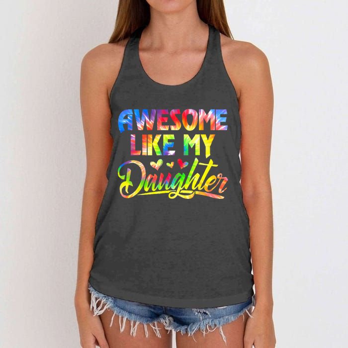 Awesome Like My Daughter Funny Gift Fathers Day Dad Women's Knotted Racerback Tank