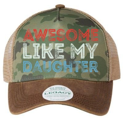 Awesome Like My Daughter Retro Dad Fathers Parents Day Legacy Tie Dye Trucker Hat
