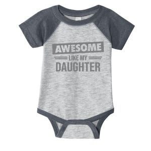 Awesome Like My Daughter Dad For Fathers Day Infant Baby Jersey Bodysuit