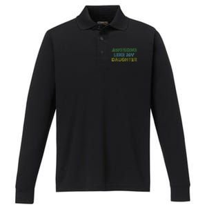 Awesome Like My Daughter Funny Dad Joke Gift Fathers Day Performance Long Sleeve Polo