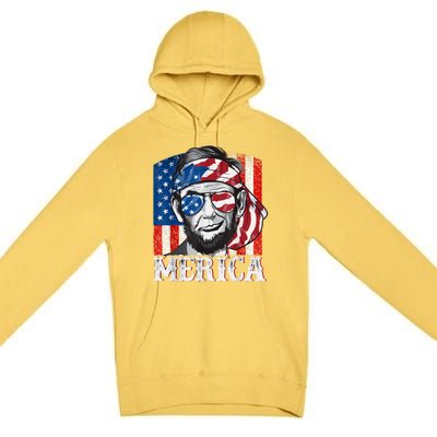 Abraham Lincoln Merica 4th Of July Shirt Men American Flag Premium Pullover Hoodie